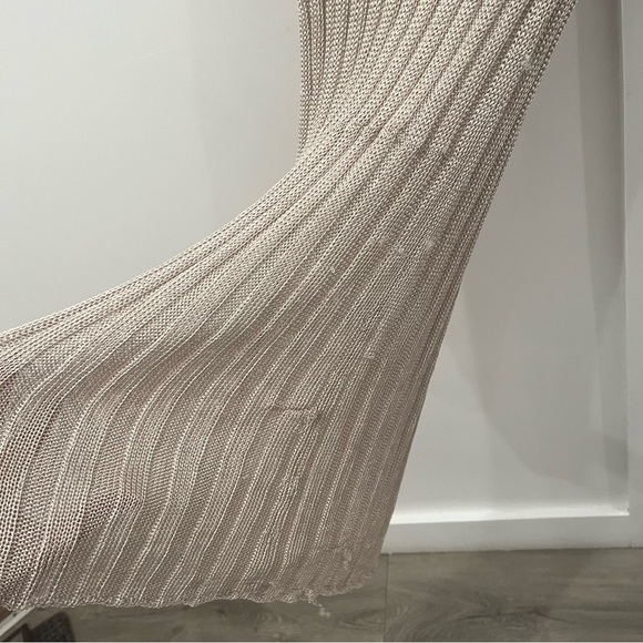 2 pc SET- NWT Danielle Guizio Slinky Rib Knit Tank Top and Skirt Beige Sheer S - Picture 12 of 12